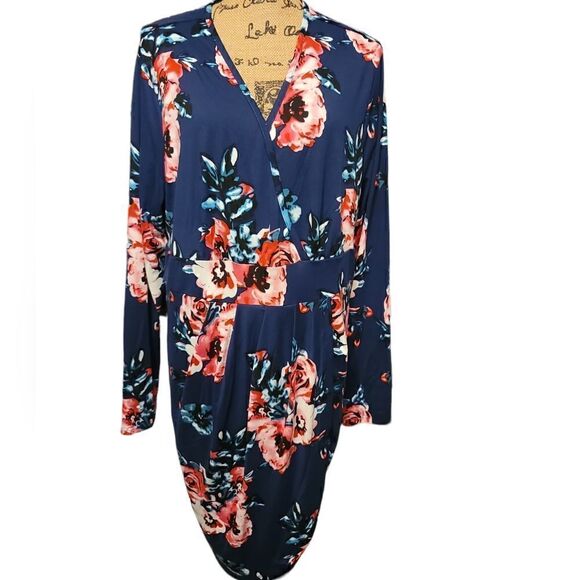 Floral Print Overlap Front Dress Size 4XL NWOT - Picture 8 of 8